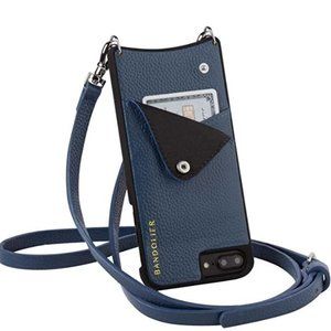 Bandolier- iPhone  8+ crossbody phone case- BLUE